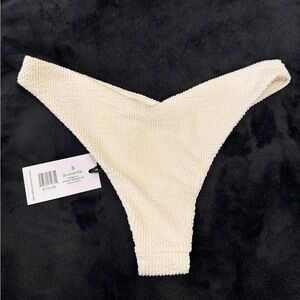 Delilah Spongie Seersucker Bikini Bottom. off white. Size S. NWT
